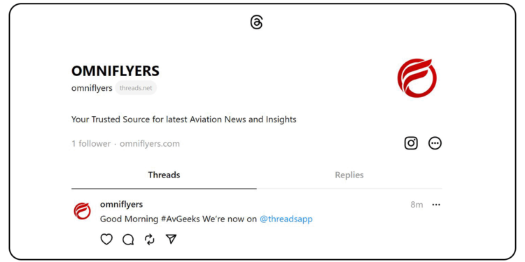 We’re on THREADS, Instagram’s text-based conversation app.